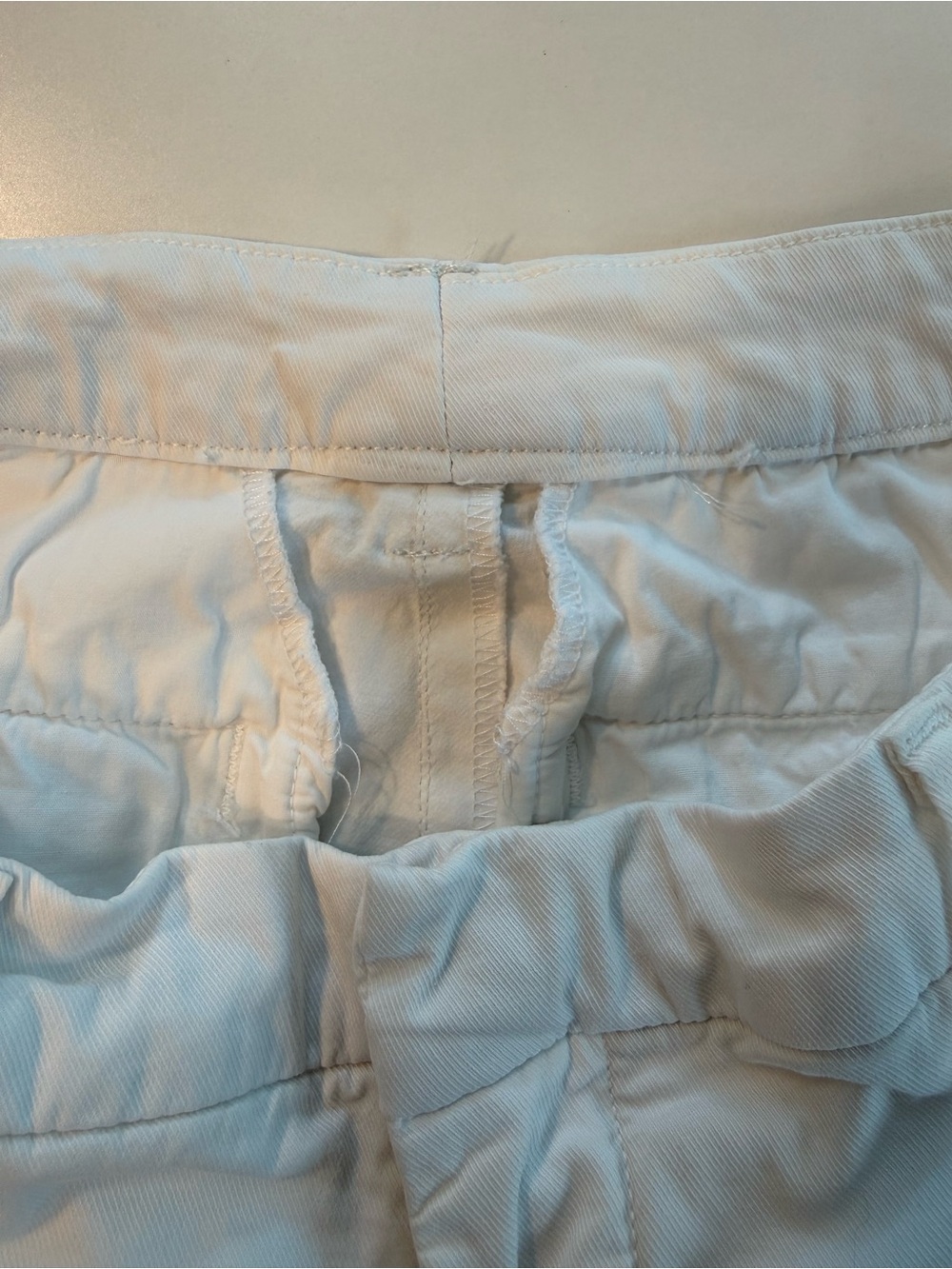 Frank & Eileen Wicklow Italian Chino Pants Size 8 White Cropped Raw Hem - Picture 7 of 10